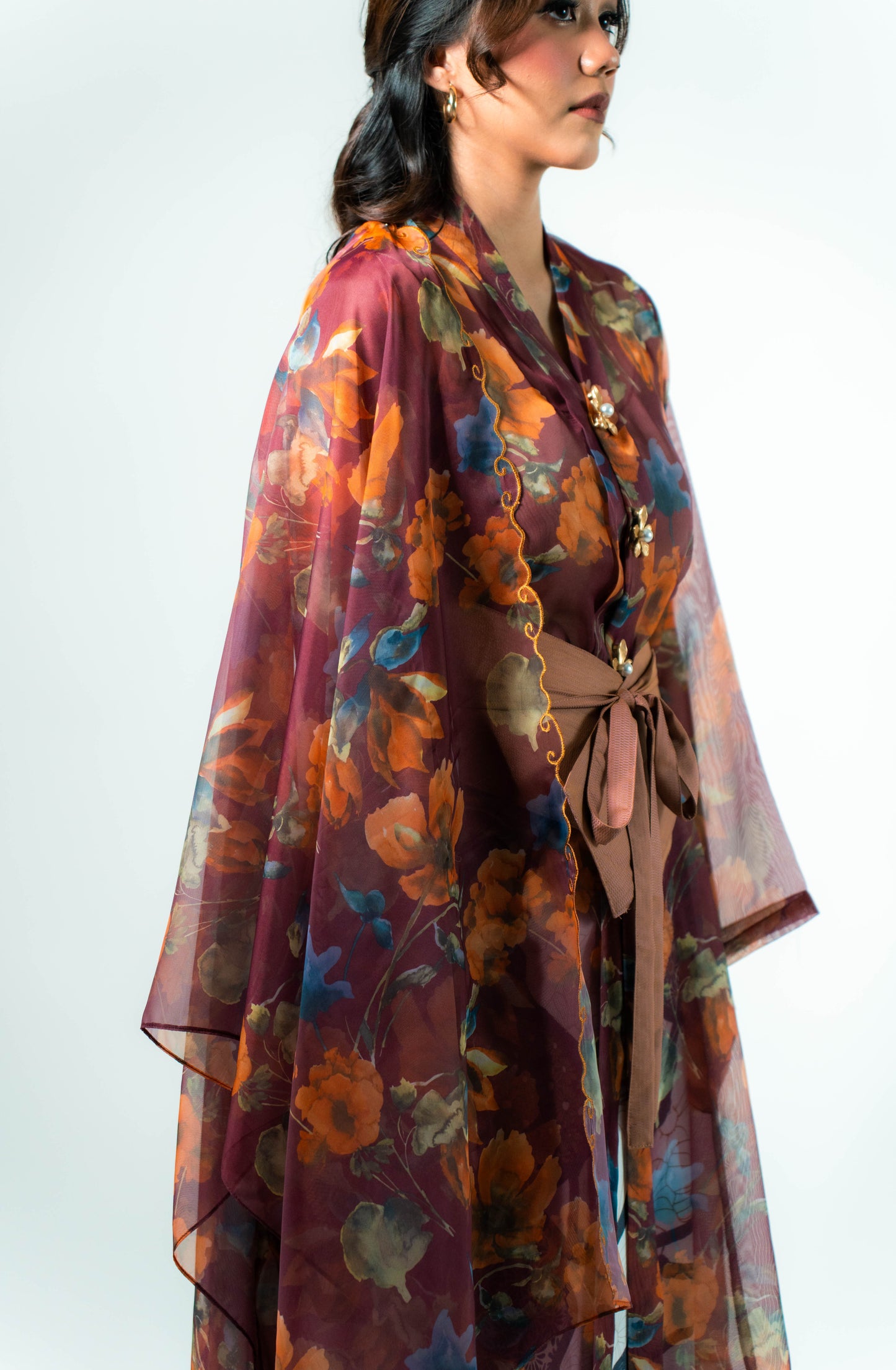 ESME Edge Shawl – Printed Maroon