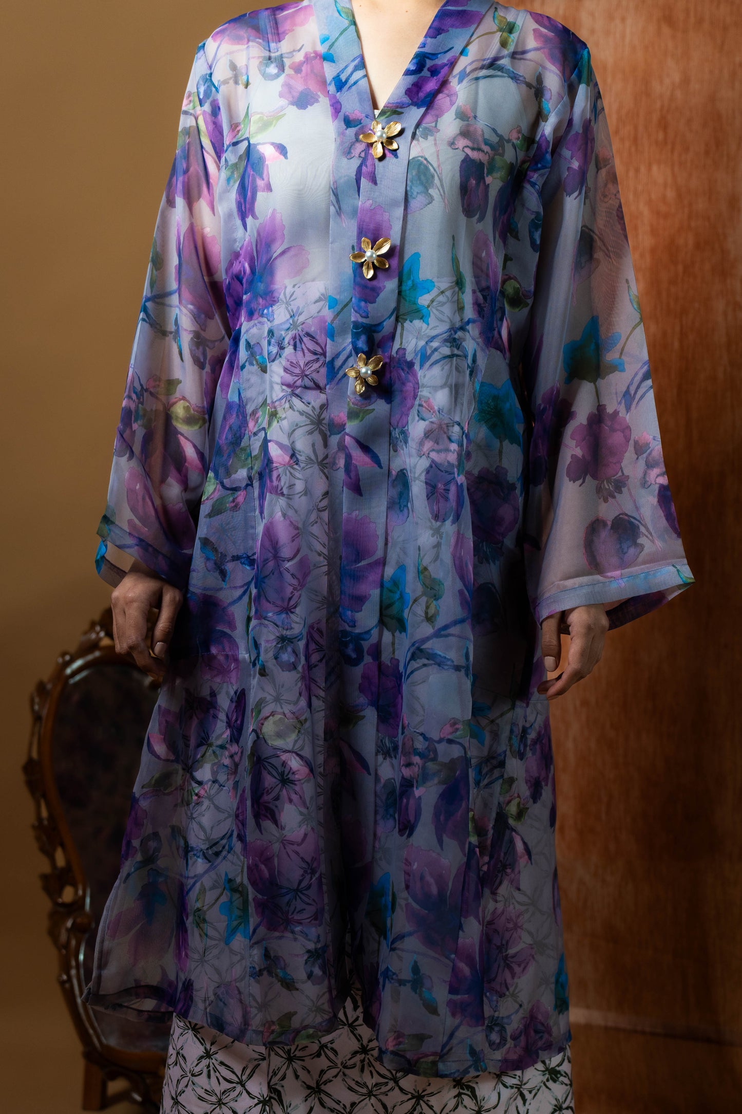 AILA The Kebaya Outer (Printed Purple)