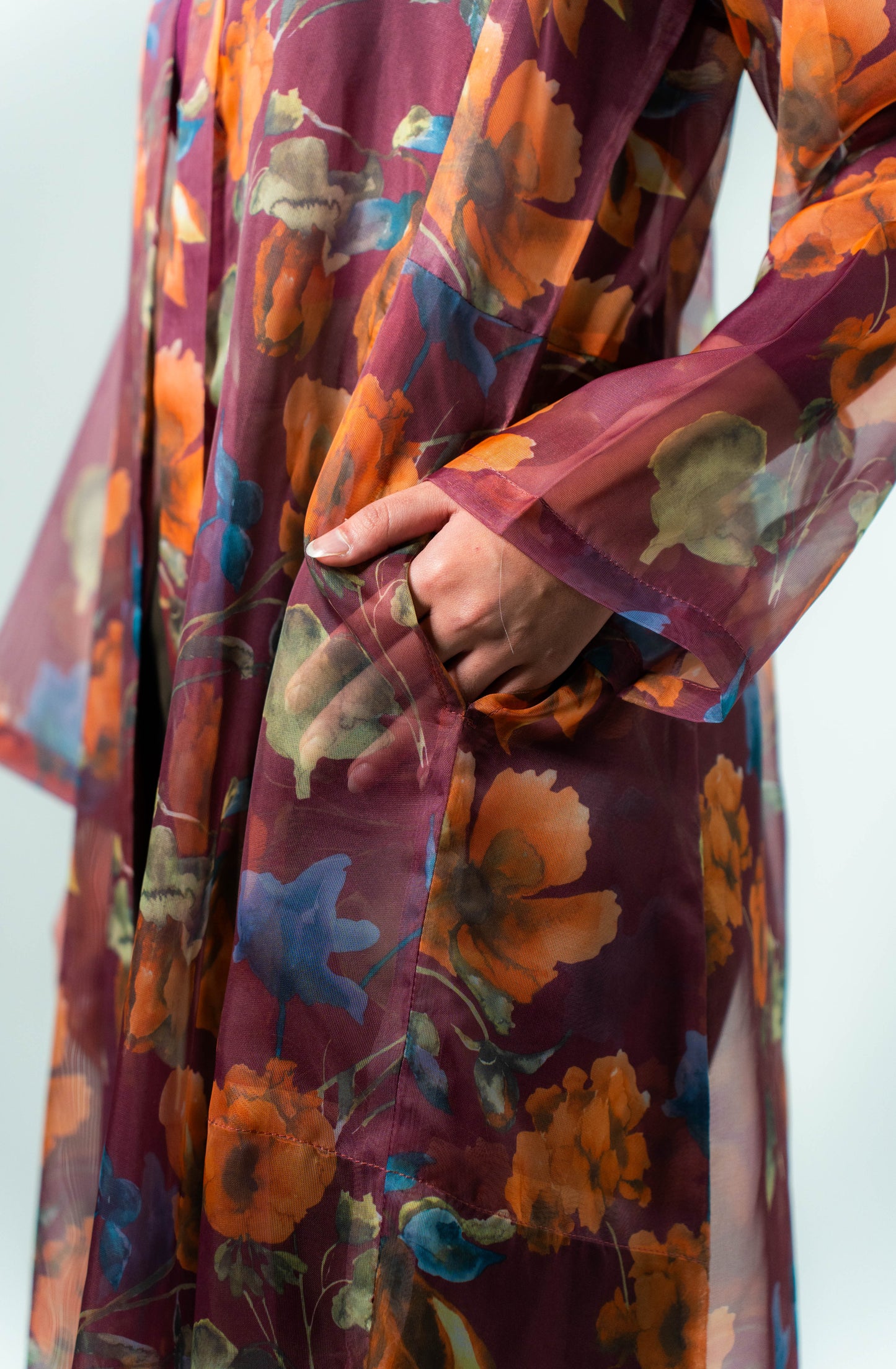 AILA The Kebaya Outer (Printed Maroon)
