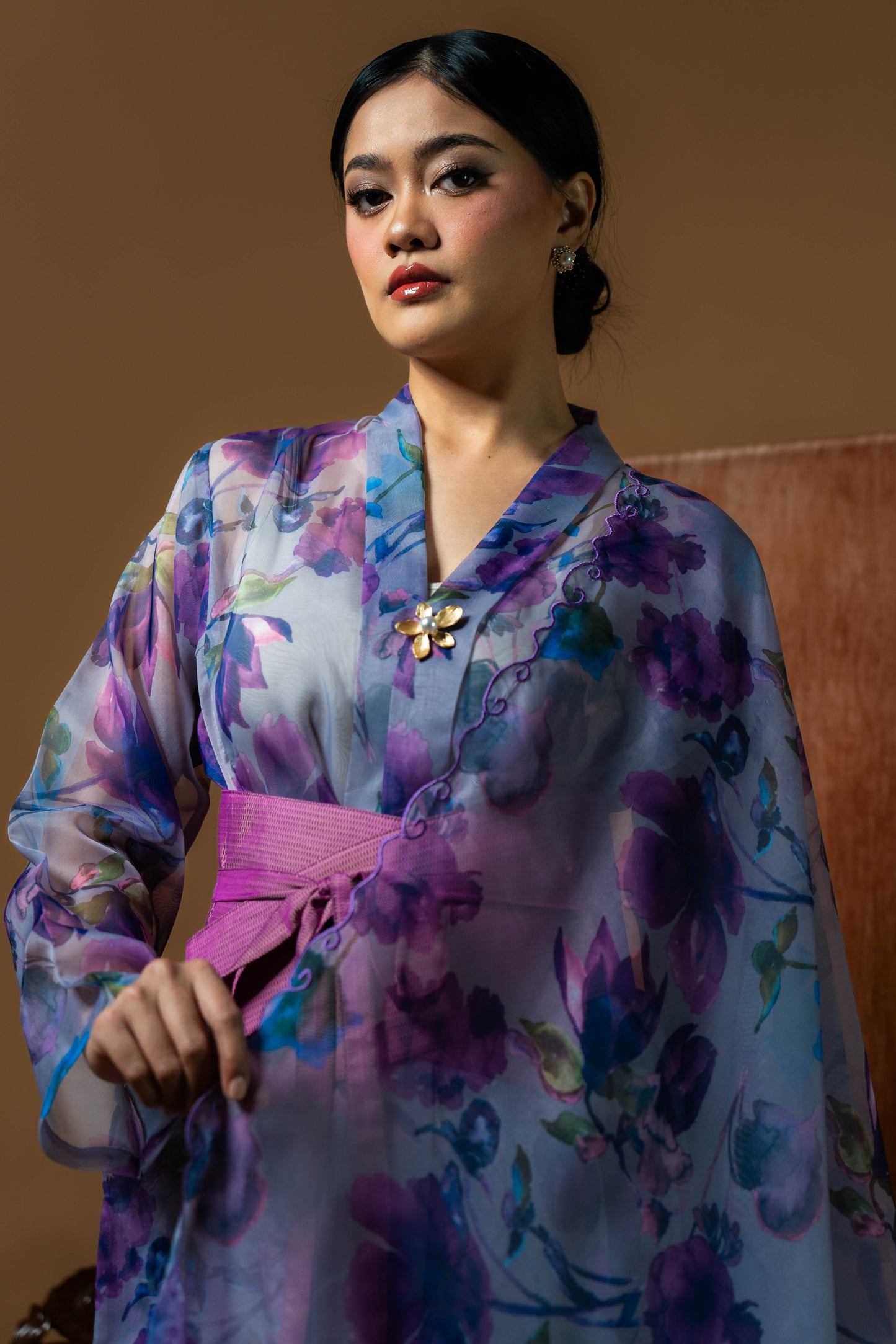 ESME Edge Shawl – Printed Purple