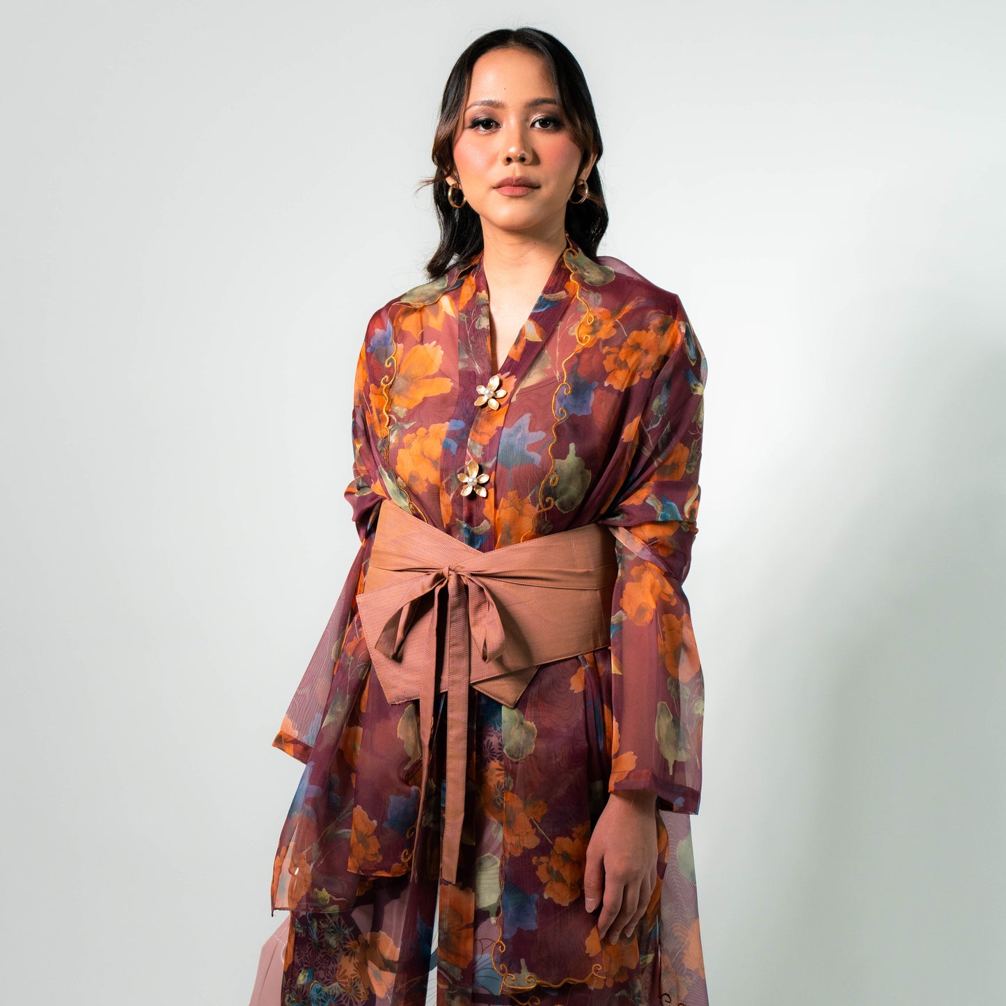 AILA The Kebaya Outer (Printed Maroon)