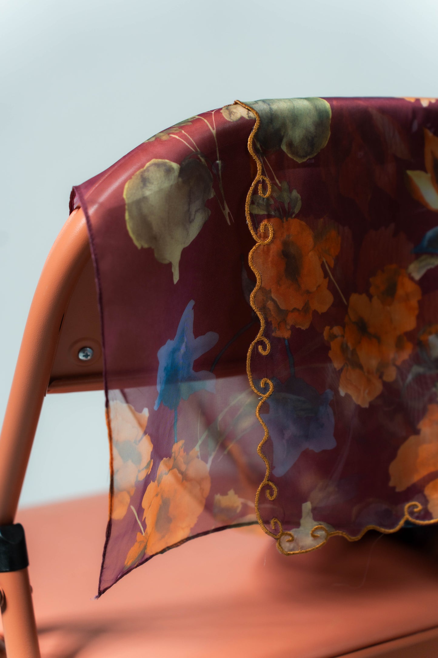 ESME Edge Shawl – Printed Maroon