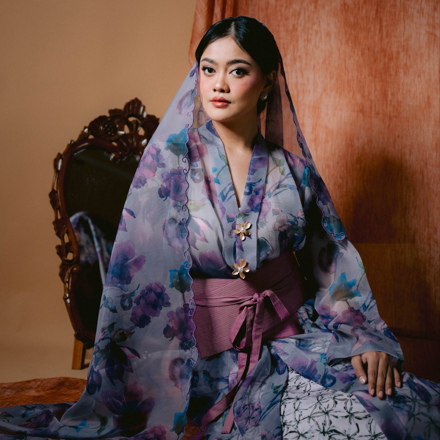 AILA The Kebaya Outer (Printed Purple)